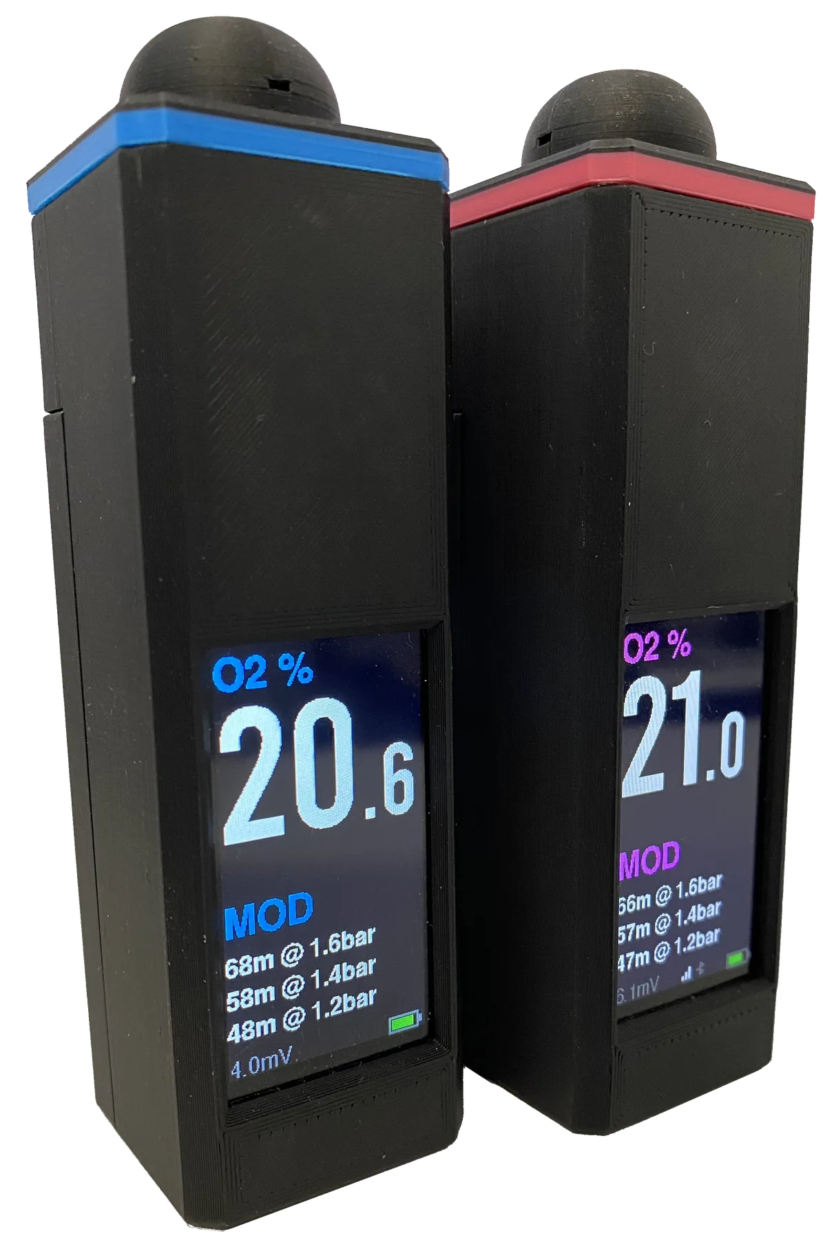 Two assembled Nitrox analyser builds